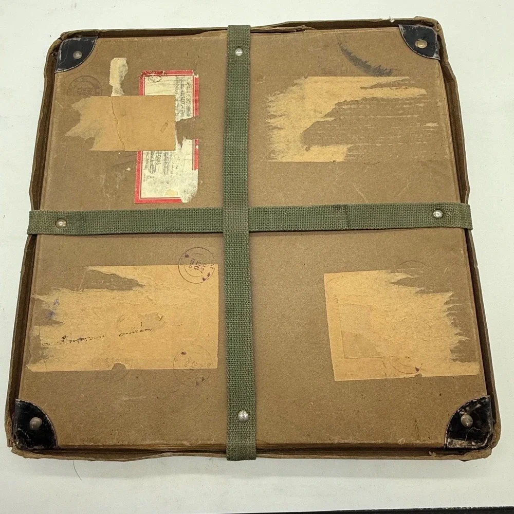 Antique Motion Picture Film Case Shipping Container‎ With Labels Stamps